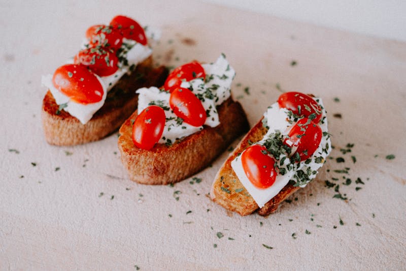 Bruschetta tomato basil appetizer