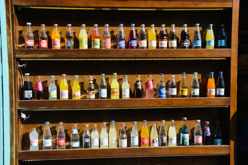 Craft soda drinks selection