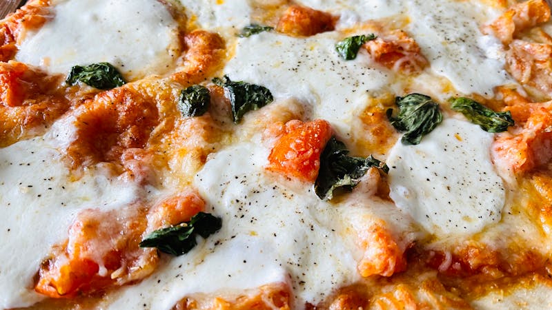 Veggie supreme deep dish pizza